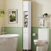 TEENFON armario de baño estrecho con puertas ajustables para espacio flexible.