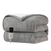 Texciting manta eléctrica 50x60 vista frontal, calor envolvente para noches frías.