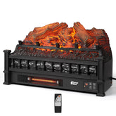 TURBRO Eternal Flame muestra leños eléctricos 23 pulgadas con llama realista para ambiente cálido.