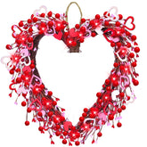 Guirnalda TURNMEON con corazones de madera y LED rojos para decoración romántica.