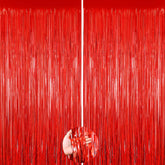 Cortina de franjas de aluminio UWPVOWSR roja para fondo festivo y foto