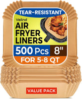 Papel para freidora de aire Vailnd, 8 pulgadas, antiadherente para facilitar la limpieza