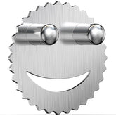 Vituney porta-esponjas sonriente en acero inoxidable para una cocina ordenada.