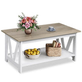 WLIVE mesa centro con almacenamiento y dos estantes para sala