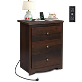 WLIVE mesita de noche alta con estación de carga para enchufes y USB