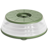 WVM cubremicroondas ventilado sobre plato para evitar salpicaduras.