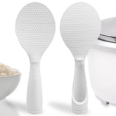 Cucharón de arroz Yuntop antiadherente en pie para servir sin pegar.