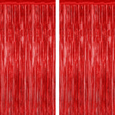 Cortina tinsel roja ZATAYE de 3.28x7.05 pies para fotos de boda.