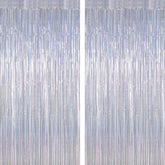 ZATAYE cortinas tinsel plata para fondo de fiesta, efecto deslumbrante