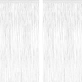 Fondo de tiras metalizadas blanco de ZATAYE para sesiones de fotos en fiestas.