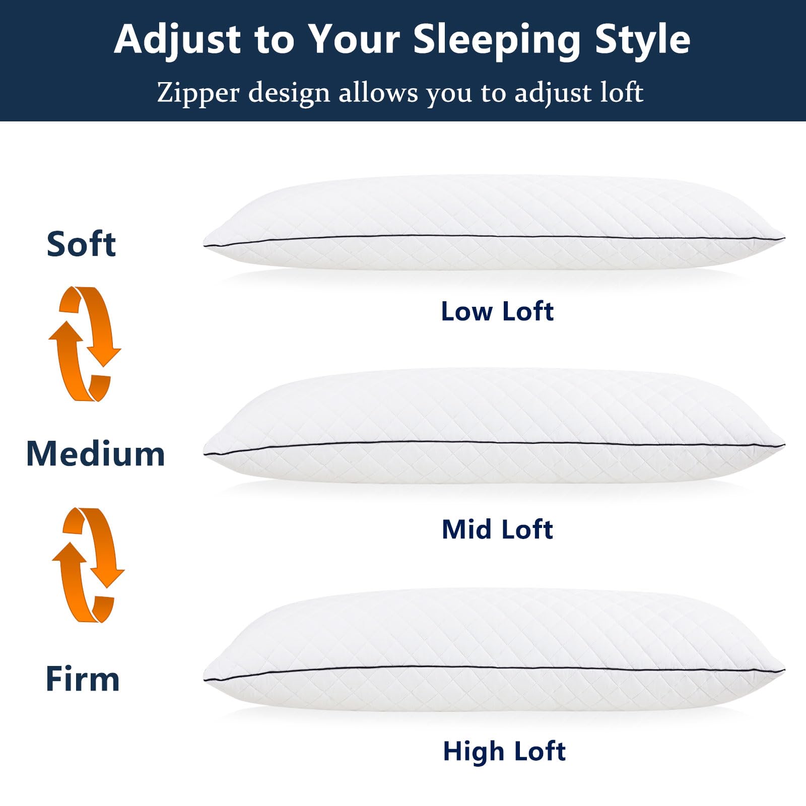 1 MIDDLE ONE medida 20x60 pulgadas para dormir de lado.