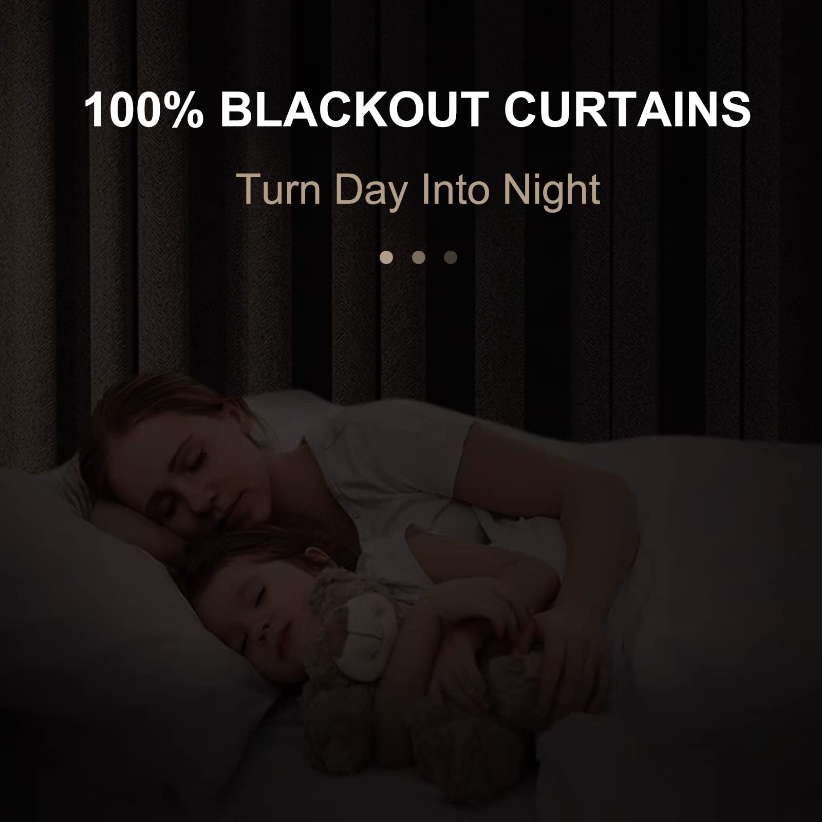 Dos paneles 50x96 de 100% Blackout Shield para dormitorio