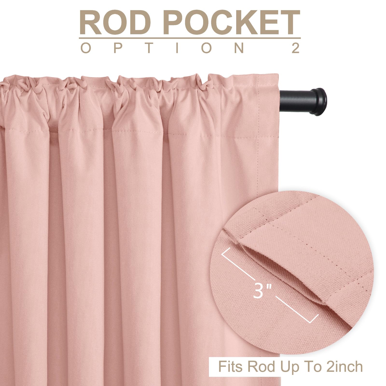 Paquete de dos cortinas 50x96 listos para instalación.