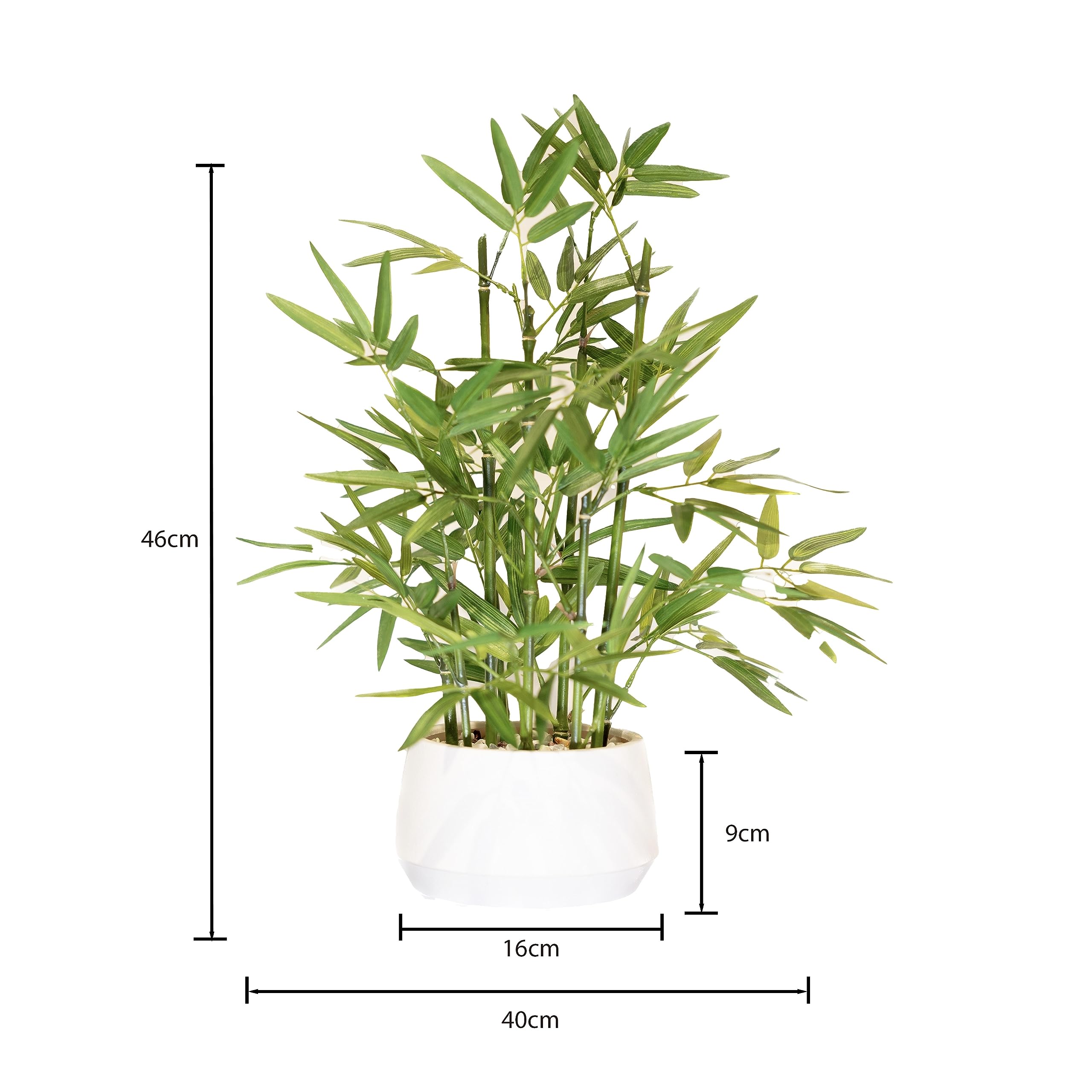 Detalle realista del bambú artificial blanco para estilo elegante