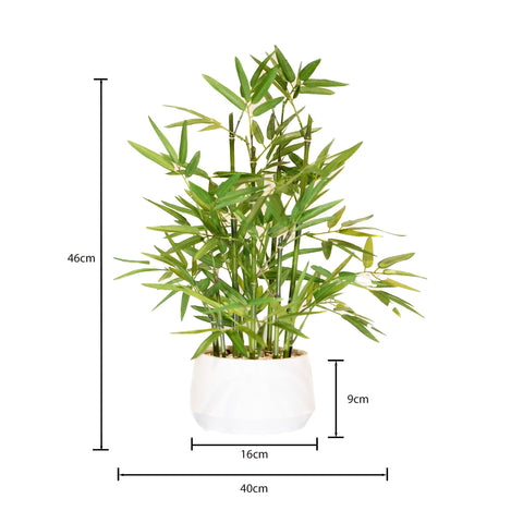 Detalle realista del bambú artificial blanco para estilo elegante