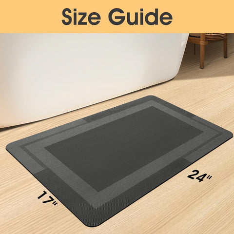 Alfombra absorbente ACCUMTEK ultrafina para el baño; seca rápidamente.