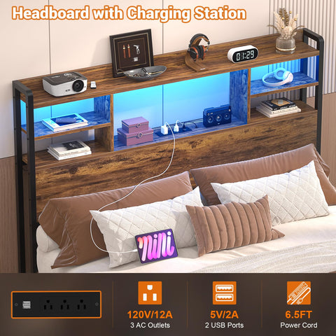 Aheaplus cabecera de cama doble estructura duradera y estable.