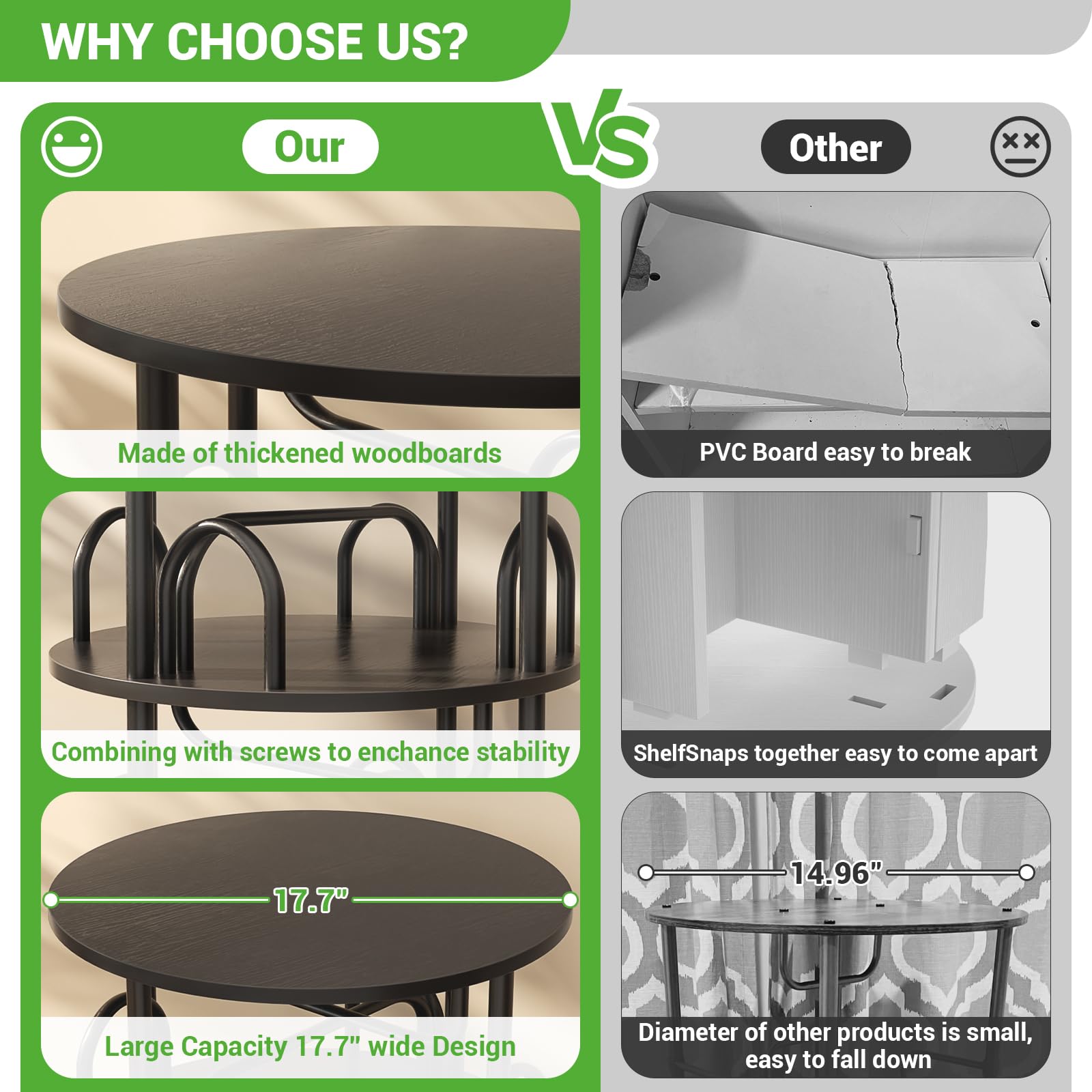 Aheaplus Amplia capacidad para libros, discos y juguetes.