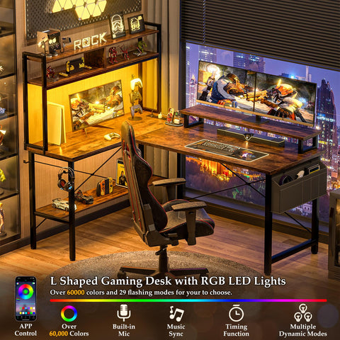 Aheaplus estanterías integradas de cuatro niveles para almacenamiento