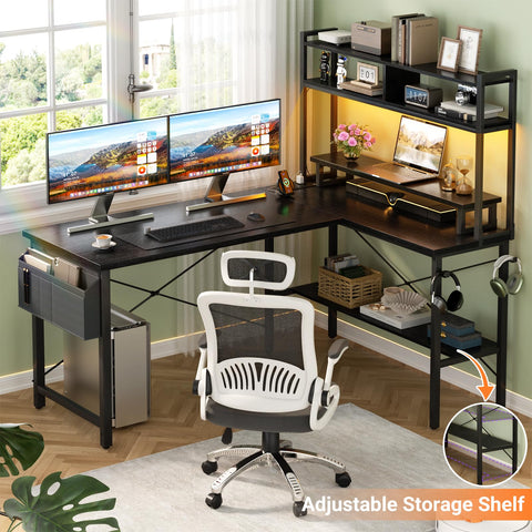 Aheaplus Escritorio L con bolsa de almacenamiento para objetos pequeños.