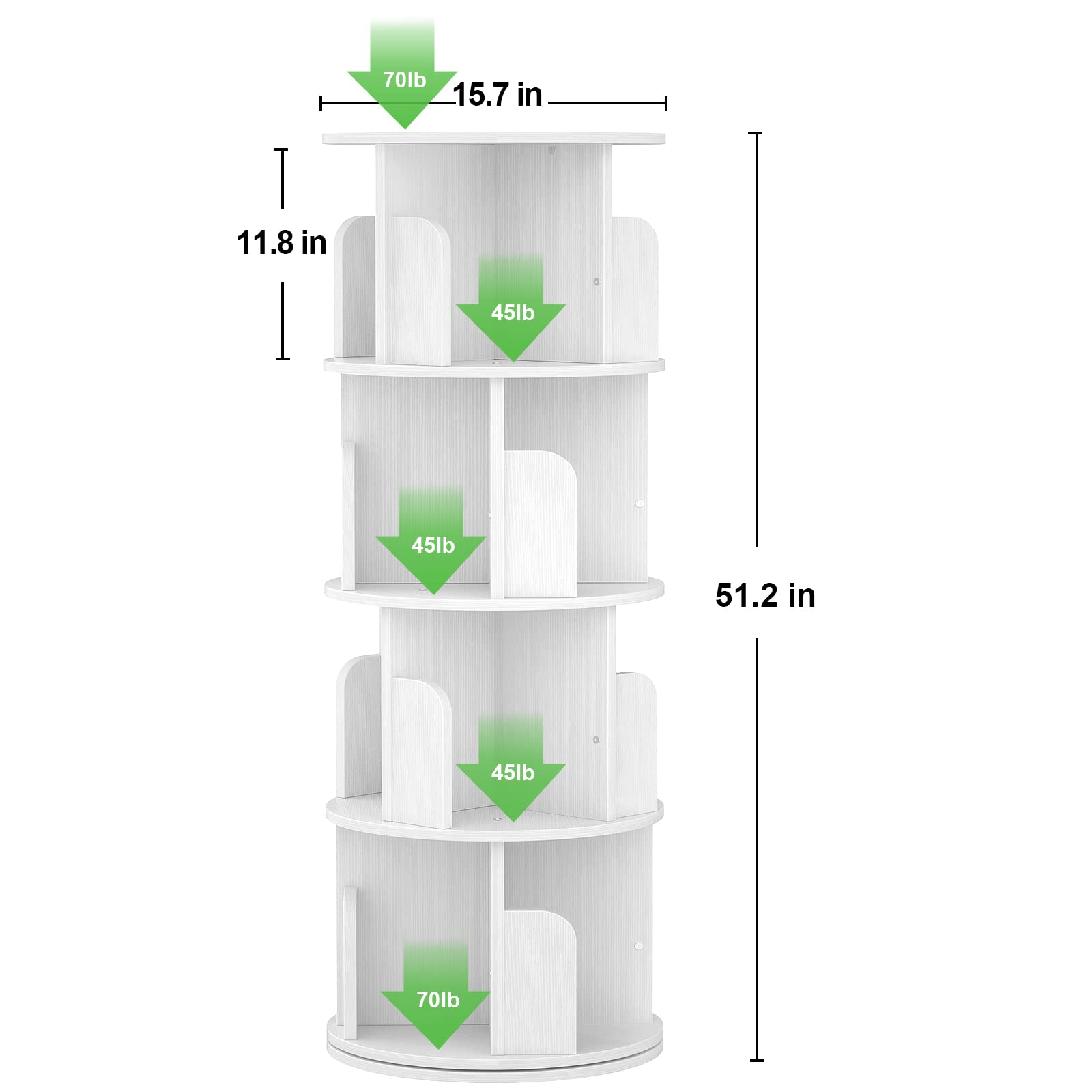 Aheaplus estantería 4 niveles, capacidad para libros y objetos.