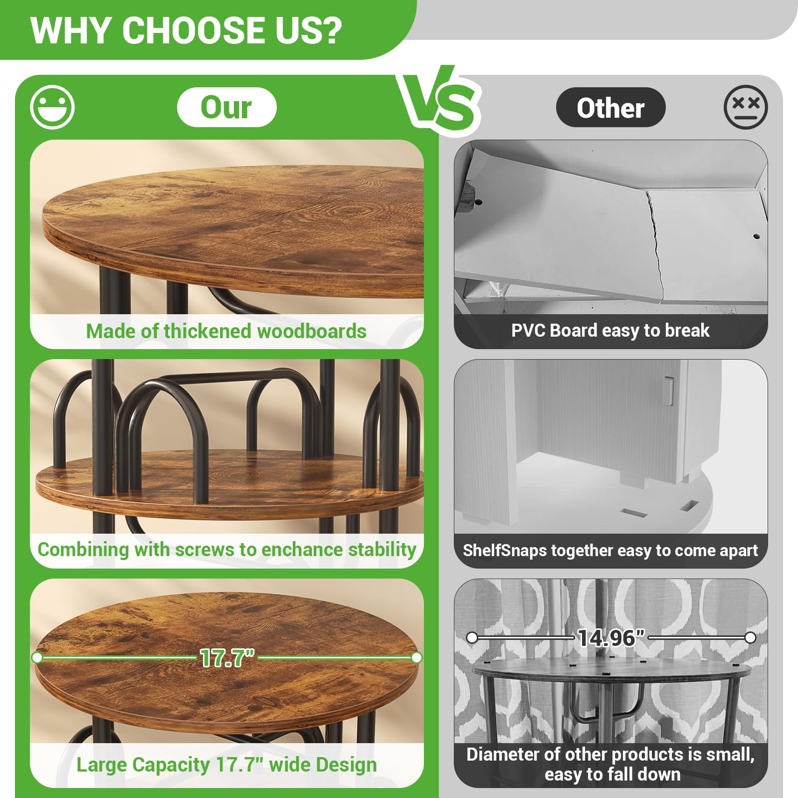 Aheaplus estantería rodante encajada en una esquina, ideal para espacios pequeños