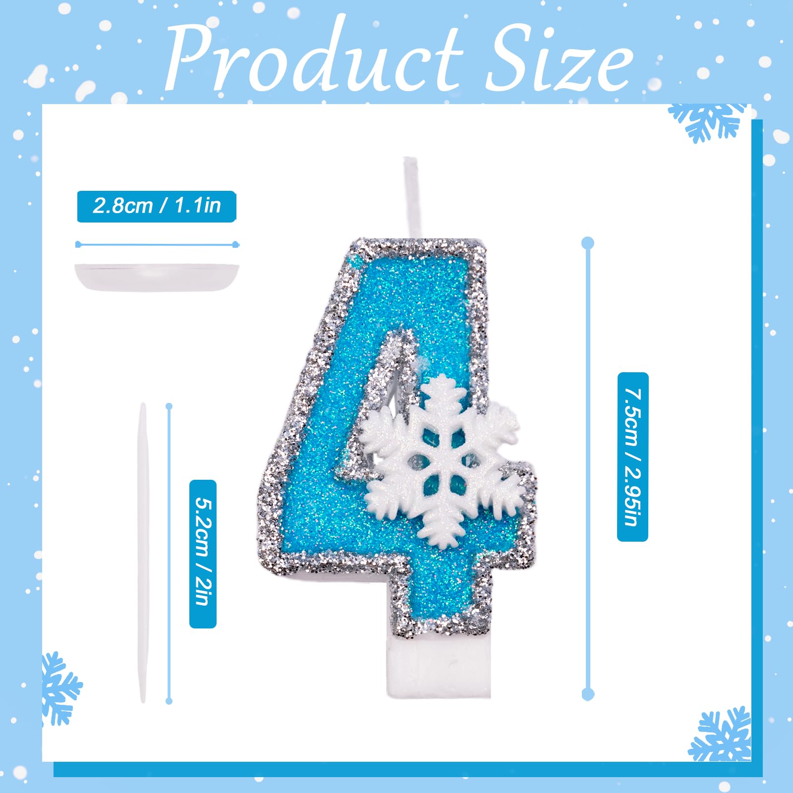 Decoración de pastel AKURIEEY en tono invierno con copos de nieve