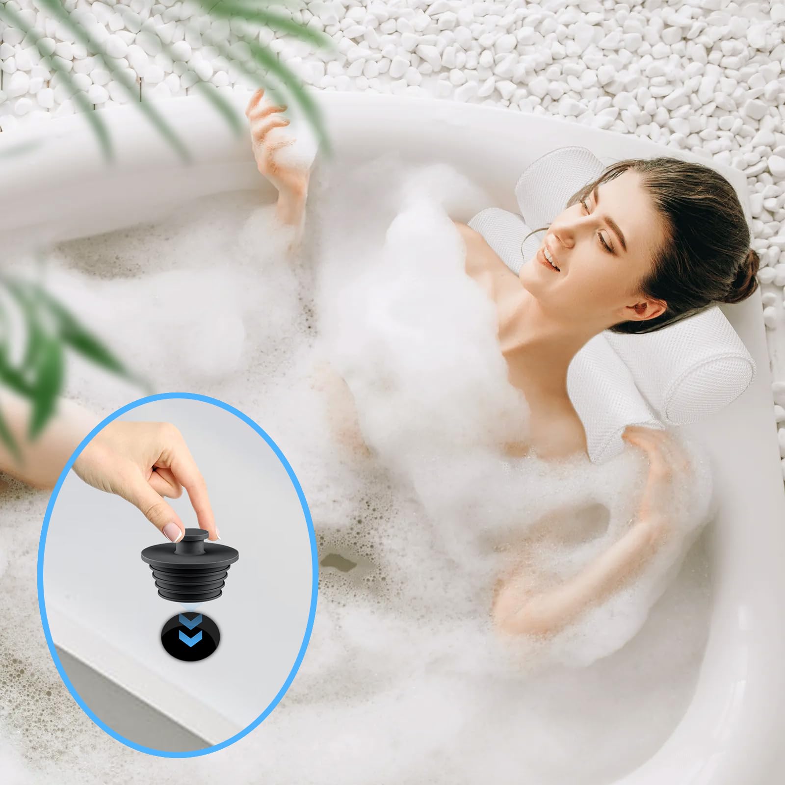 Aluvor tapon-bano-limpieza-facil: silicona fácil de limpiar tras uso