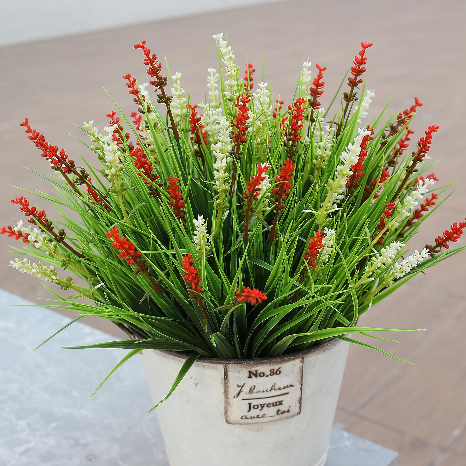 alyptus ornamentos jardin artificial blanco, crea ambiente fresco y resistente