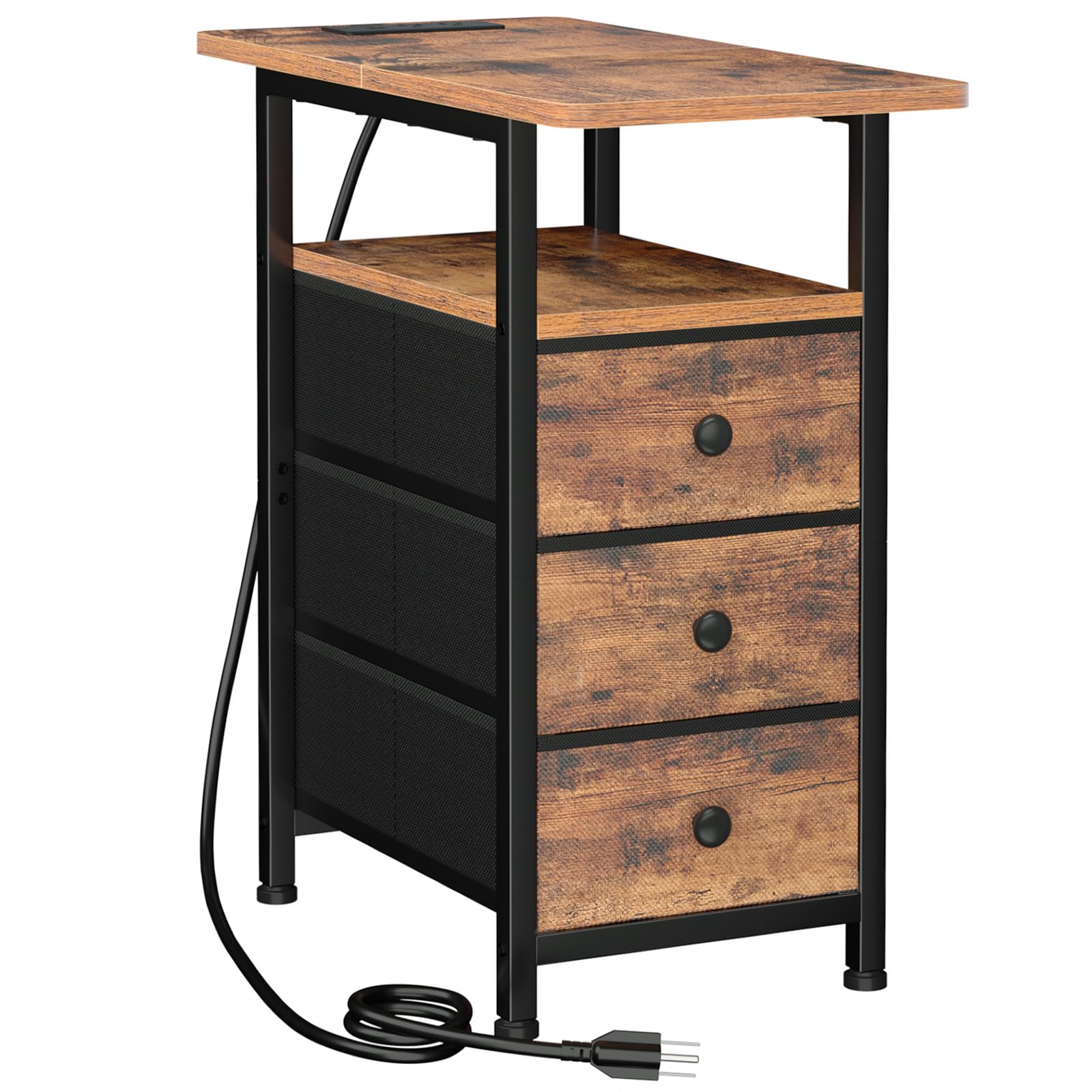 AMHANCIBLE estación de carga integrada en mesa lateral para recargar dispositivos