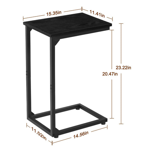 AMHANCIBLE superficie de madera negra en mesa C, estilo industrial