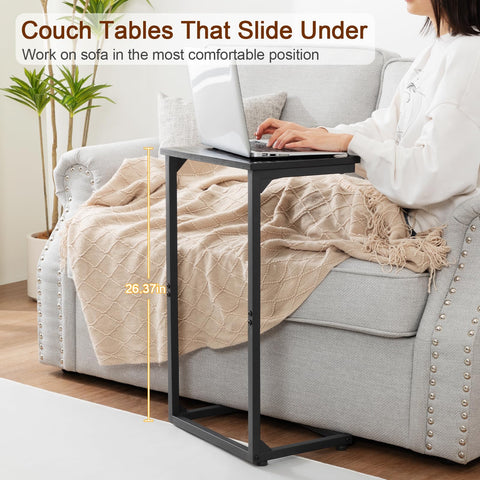AMHANCIBLE mesa lateral en C, altura de 26 pulgadas, superficie para portátil.