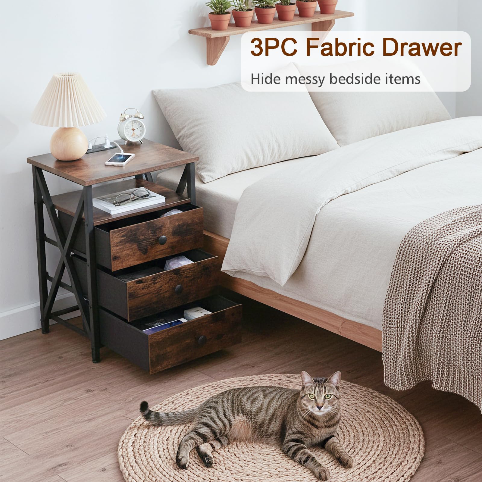 AMHANCIBLE cajones de tela con capacidad para objetos diarios.