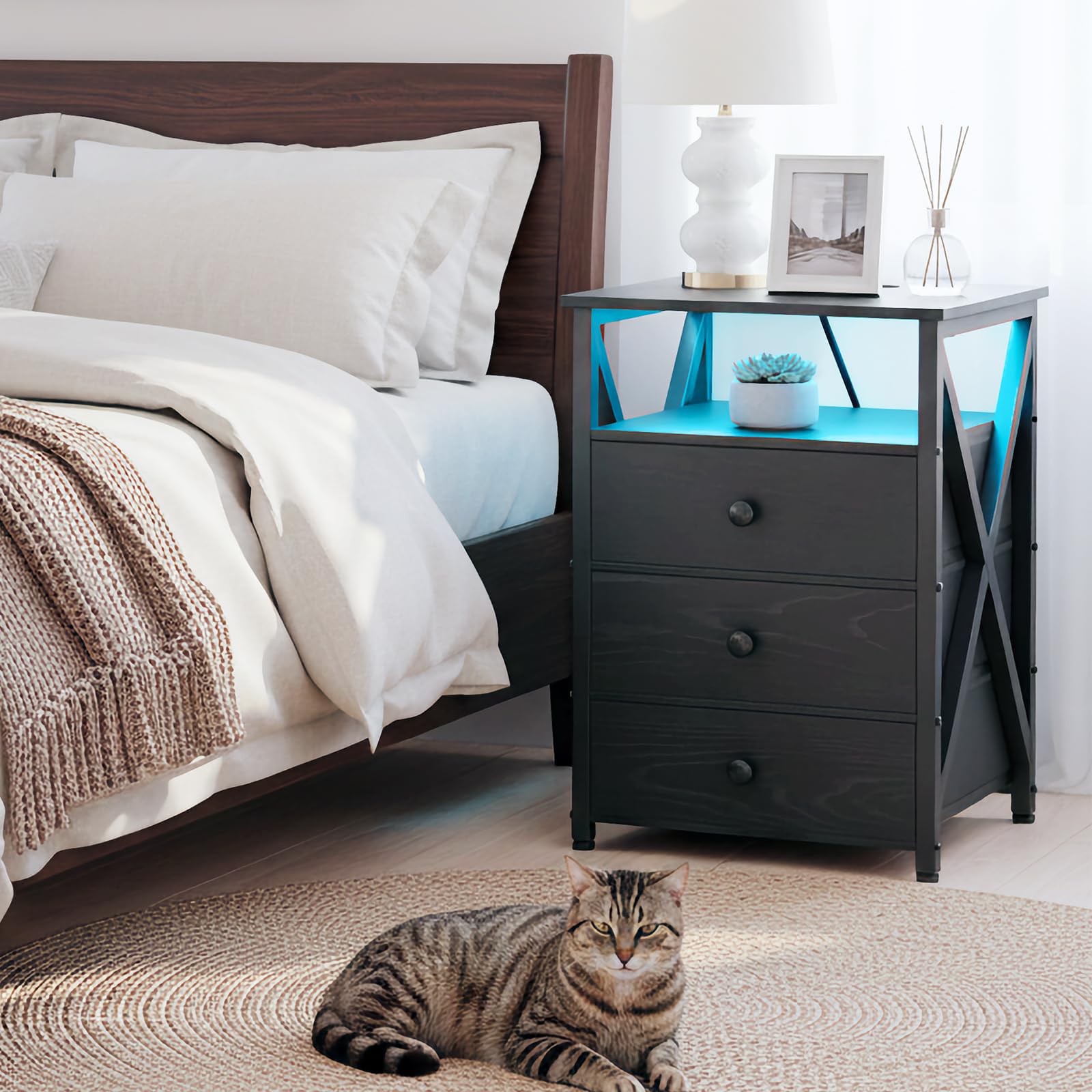 AMHANCIBLE almacenamiento con cajones de tela para ordenar objetos