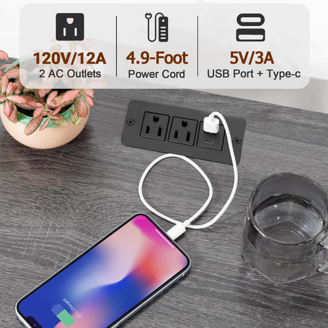 AMHANCIBLE mesita con dos cajones de tela para organización