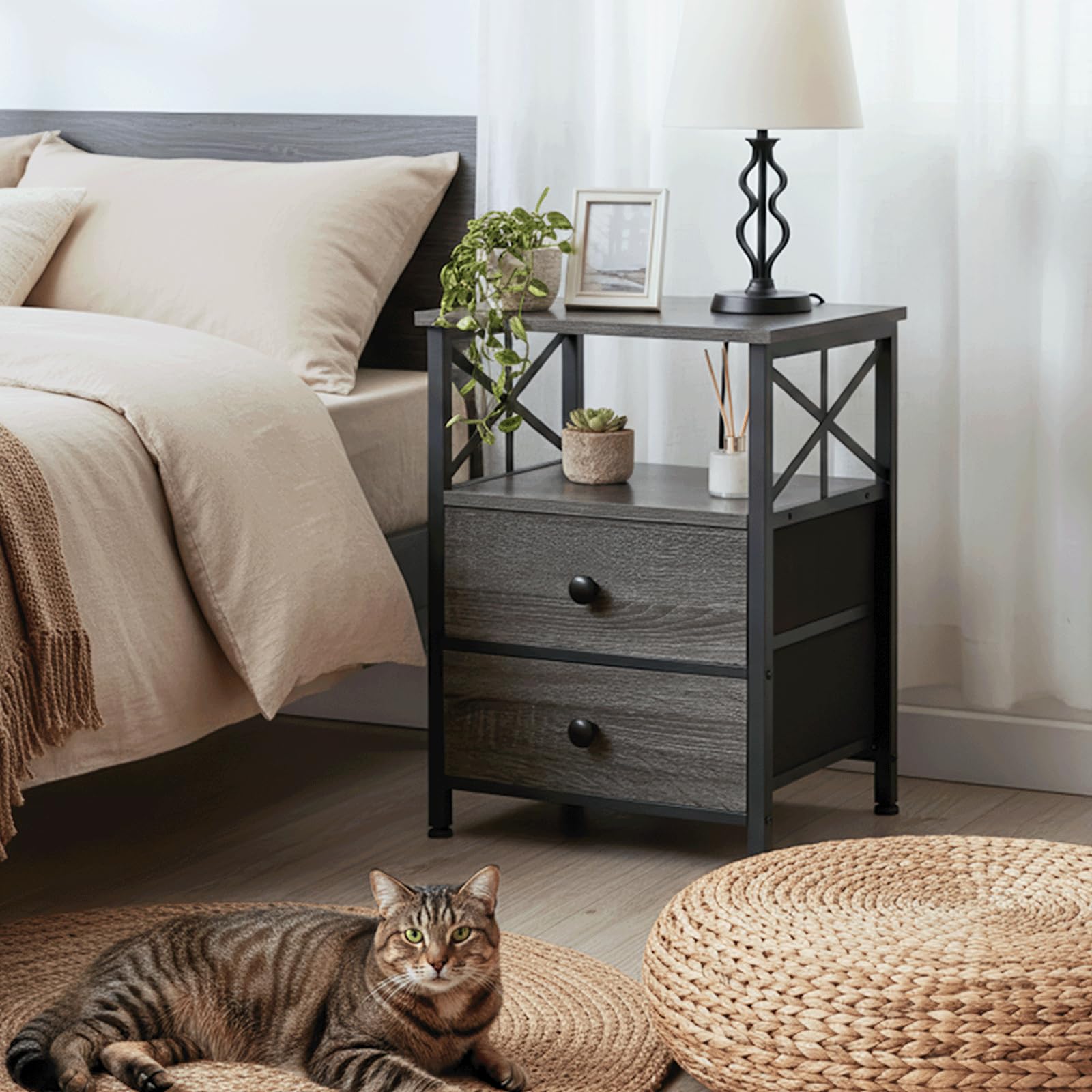 AMHANCIBLE mesita con USB y USB-C para recargar sin desorden