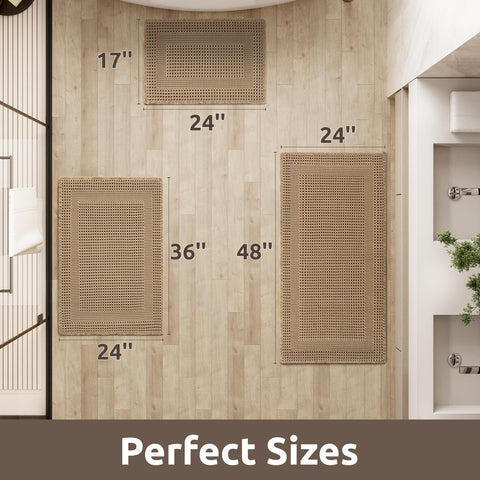 AMOAMI alfombra de baño con base antideslizante para mayor seguridad.