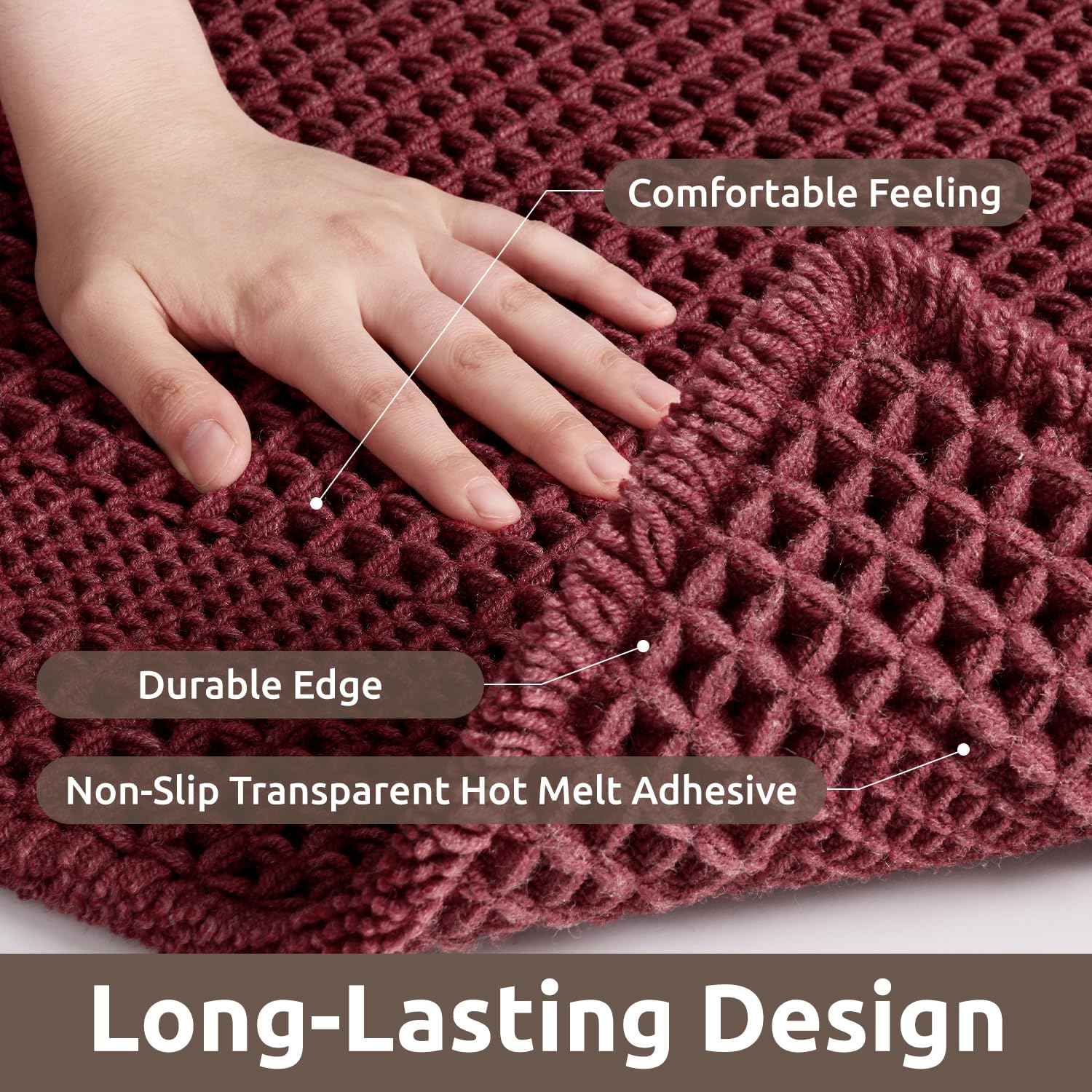 AMOAMI alfombra boho con borlas para un toque elegante y suave bajo los pies.