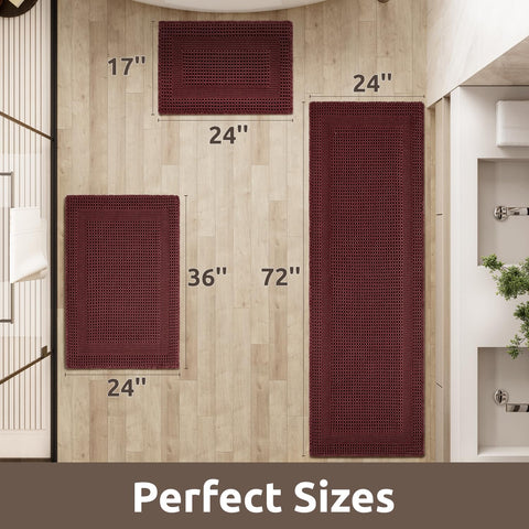 AMOAMI alfombra de baño waffle con base antideslizante para piso seco.