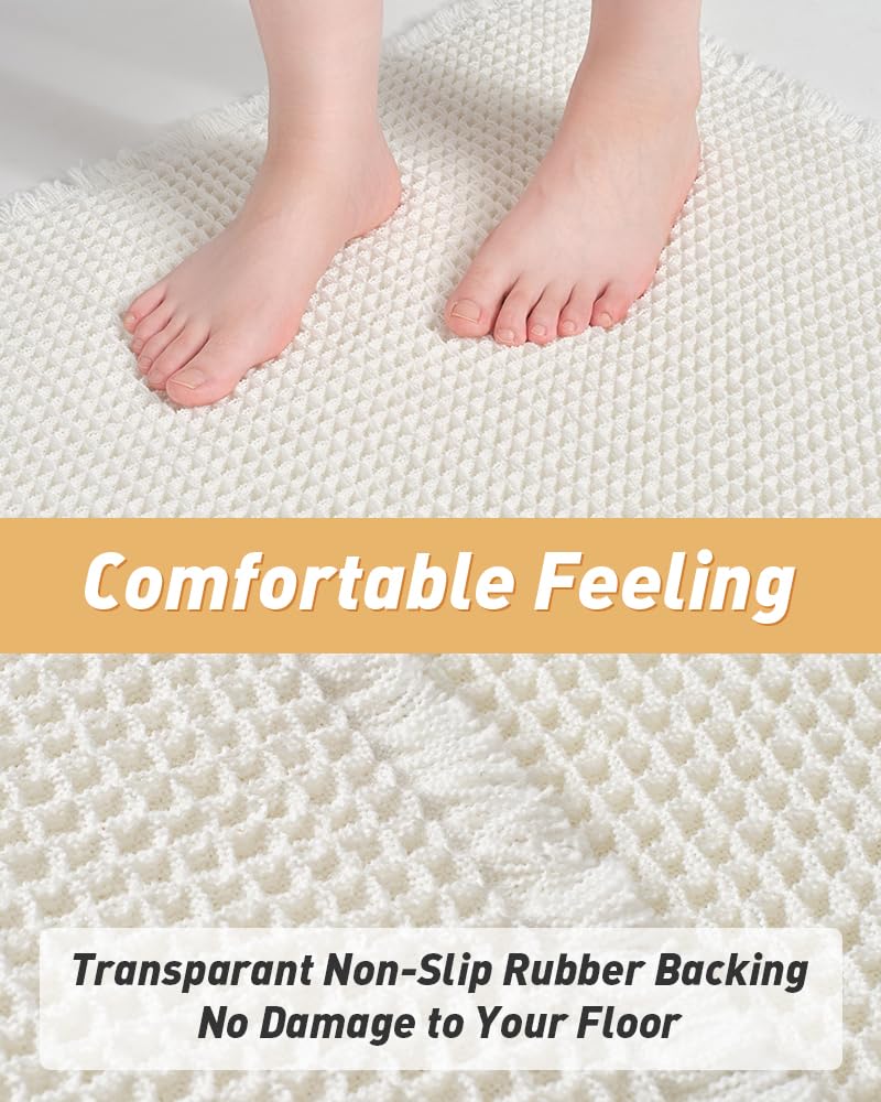 AMOAMI alfombra baño waffle con diseño 3D y tacto suave