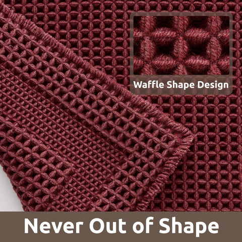 AMOAMI alfombra de baño waffle lavable a máquina para limpieza fácil.