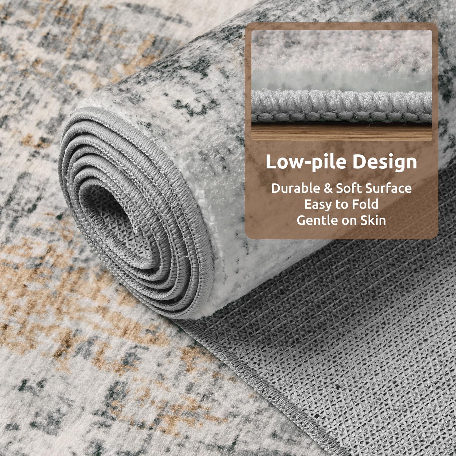 Alfombra AMOAMI lavable a máquina, fácil limpieza.