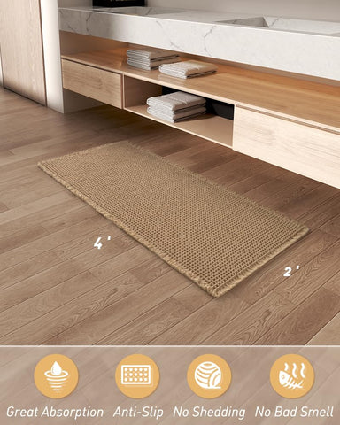 AMOAMI alfombra marrón gruesa diseño duradero para uso diario