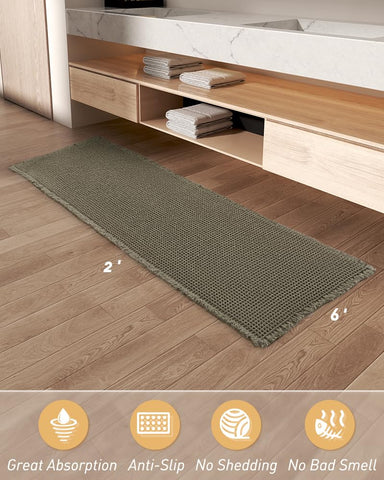 AMOAMI alfombra gofre verde de durabilidad para uso diario.