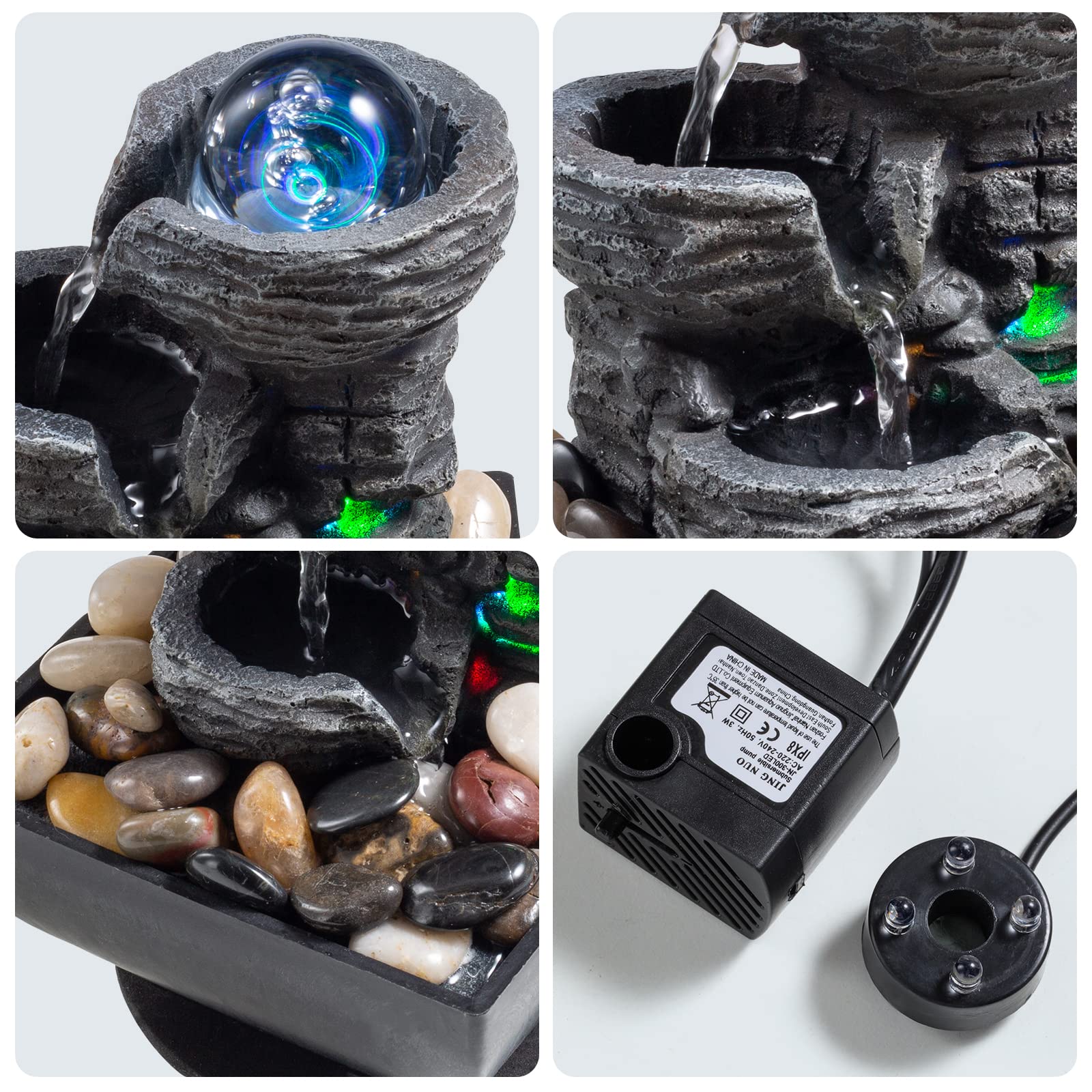 AMOOTEK bola de burbujas de vidrio rodante añade dinamismo y calma.