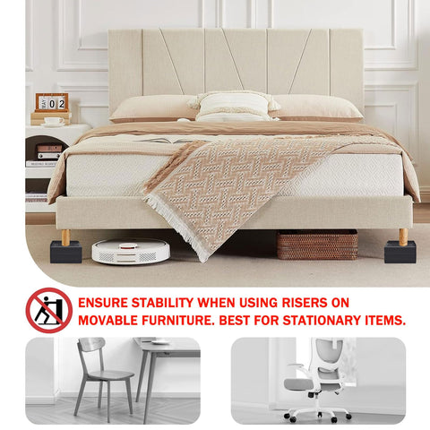 ANNKUT alzadores capacidad 1300 libras, duraderos para muebles pesados.