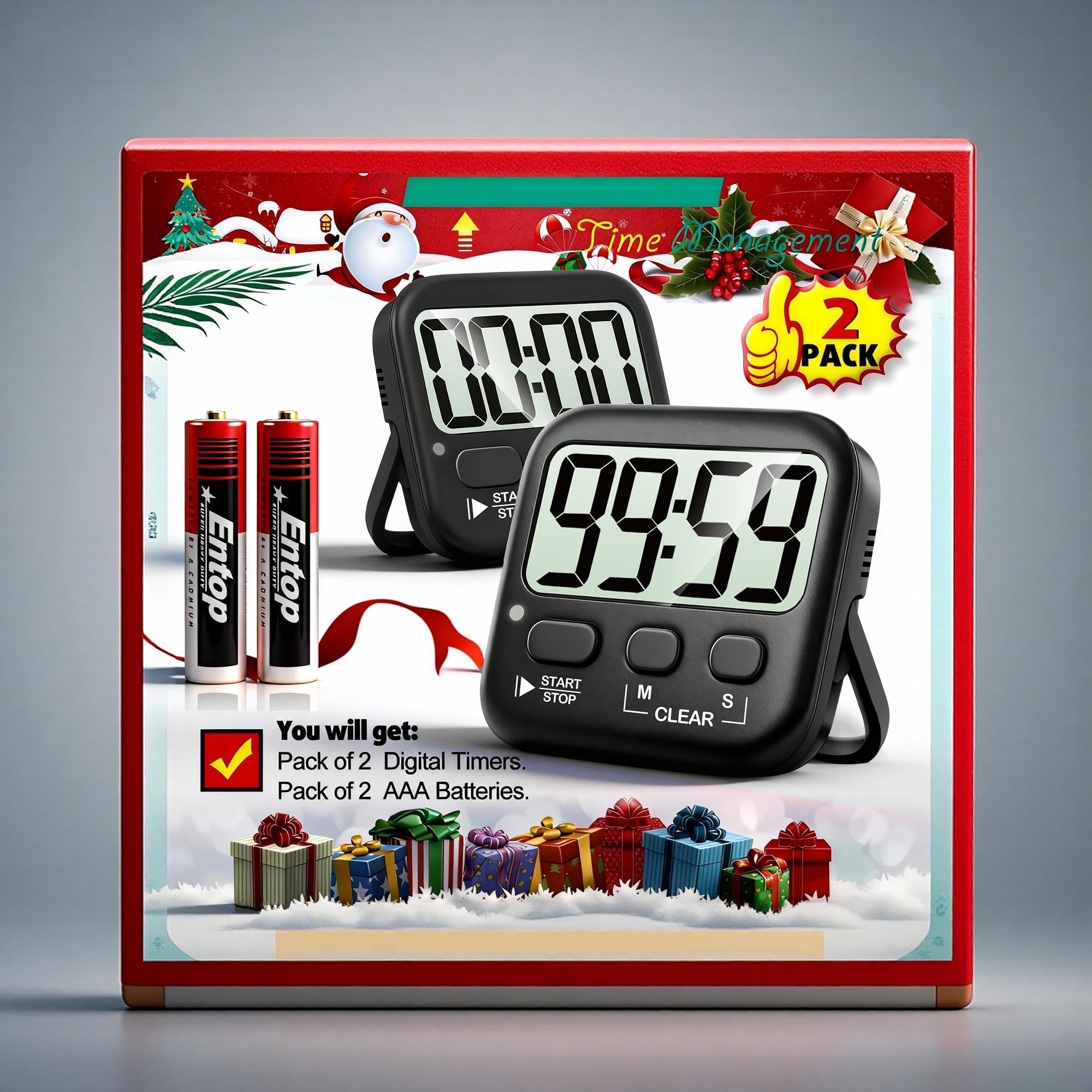 Antonki 2 temporizadores para estudio, cocina y ejercicios con soporte multifunción.