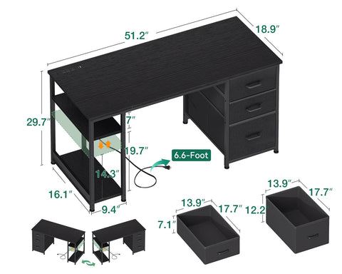 AODK escritorio con estantes de dos niveles para libros y archivos.