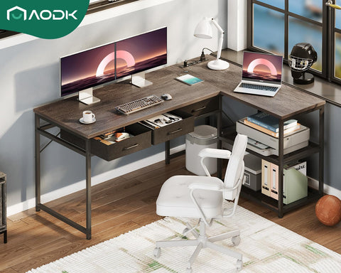 AODK L con estantes de dos niveles para almacenamiento limpio