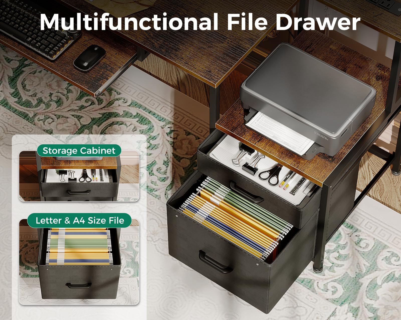 AODK tomas de corriente y puertos USB integrados para carga rápida.